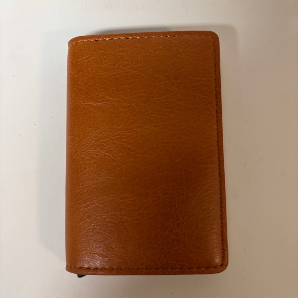 SIMPL Toggl Brown Leather Pop Up Card Holder Minimalist Wallet